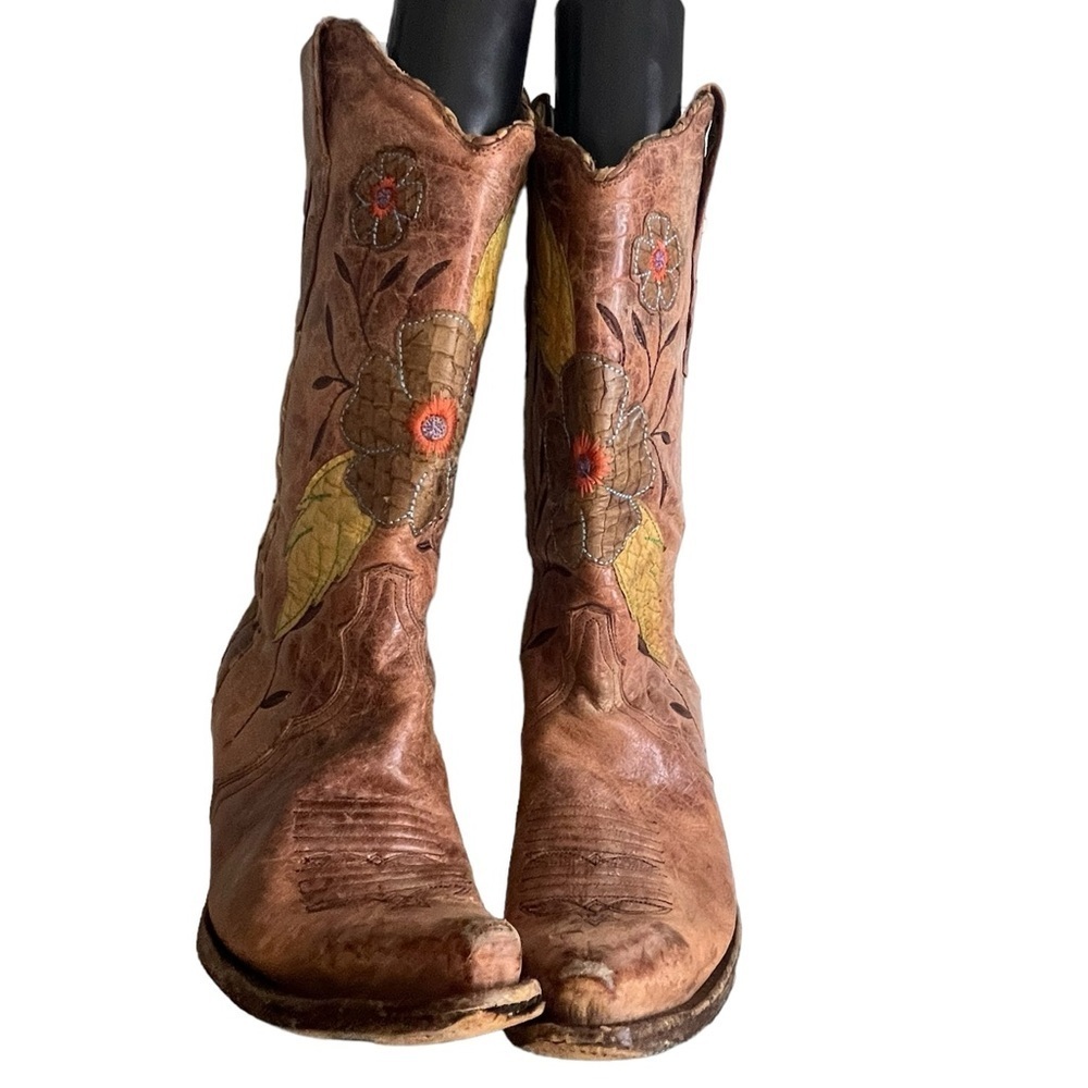 Corral Women's Daisy Overlay Cowgirl Boot Snip Toe - size US 9.5 - Picture 12 of 14